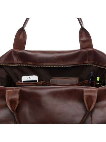 SID & VAIN Leder-Reisetasche Leder Weekender Unisex BRIXTON in braun