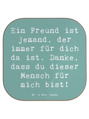 Mr. & Mrs. Panda Getränkeuntersetzer Spruch Freund fürs Leben mi... in Meeresbrise