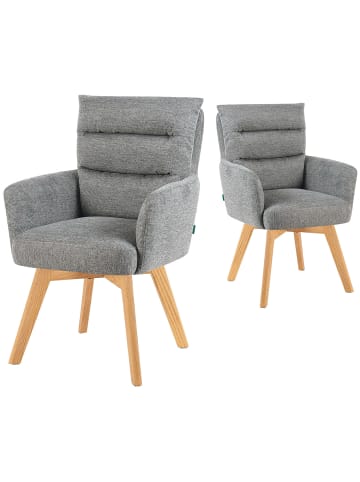 DUBI Möbel 2er-Set: Drehstuhl Mika-Joni in Grau - (B)59 x (H)94 x  (T)66 cm