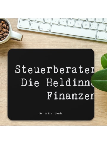 Mr. & Mrs. Panda Maus Pad Spruch Steuerberaterin Heldin mit Spruch in Schwarz