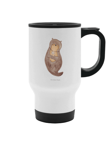 Mr. & Mrs. Panda Thermo-Kaffeebecher Otter Muschel ohne Spruch in Weiß