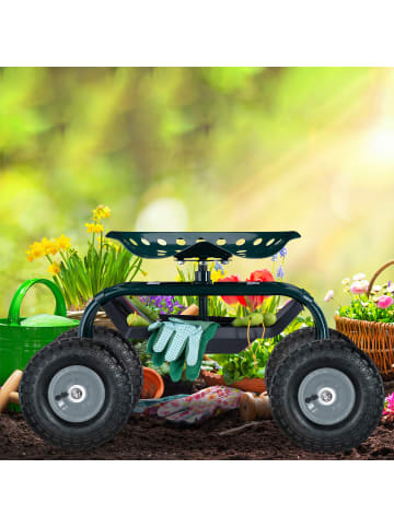 relaxdays 4x Sackkarrenrad in Schwarz-Grau - (H)85 x Ø260 mm