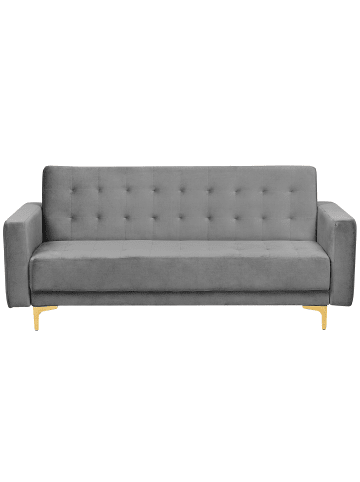 Beliani 3-Sitzer Sofa ABERDEEN in Grau/Gold - (W) 186 x (H) 83 x (L) 88 cm