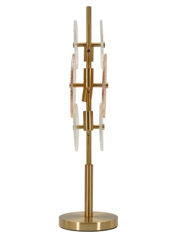Mauro Ferretti Tischleuchte aus goldfarbenem Metall und Glas (20 x 18 x 66 cm)