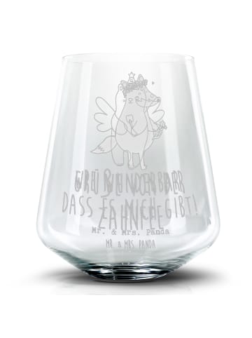 Mr. & Mrs. Panda Longdrinkglas Bär Zahnfee mit Spruch in Transparent