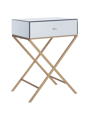 Beliani Beistelltisch VIVY in Silber/Gold - (W) 50 x (H) 70 x (L) 40 cm