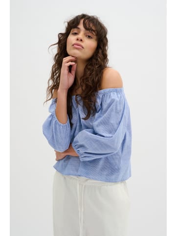 My Essential Wardrobe Kurzarm-Bluse SkyeMW Loose fit in Delft Blue Striped