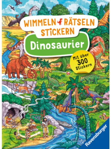 Ravensburger Verlag GmbH Buch - Wimmeln, Rätseln, Stickern: Dinosaurier