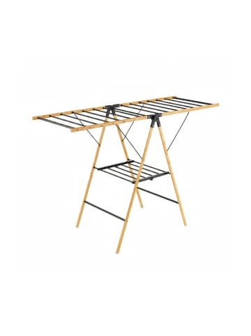relaxdays Wäscheständer in Natur/ Schwarz - (B)148 x (H)100 x (T)56 cm