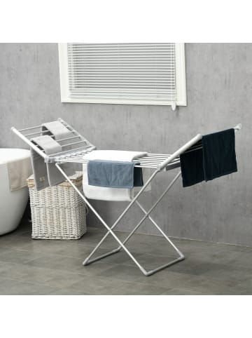 HOMCOM Elektrischer Wäscheständer-144L x 53B x 91H cm-Silber