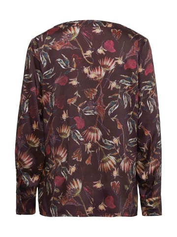 GOLDNER Druckbluse Druckbluse in Satinqualität in dunkelrot / gemustert