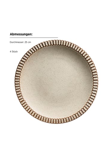 Mäser Teller Set, Steinzeug Ida in Beige