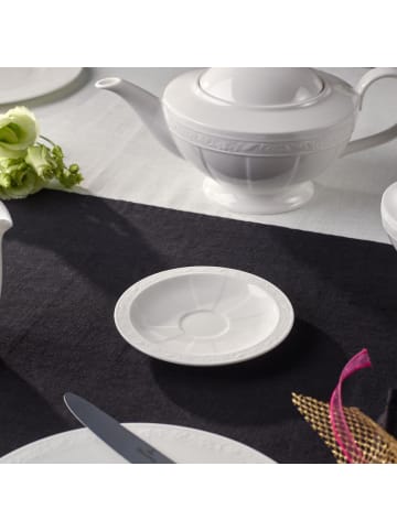 Villeroy & Boch 6er Set Espressotassen mit Untertassen White Pearl 70 ml in weiß