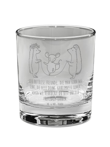 Mr. & Mrs. Panda Whiskyglas Igel Seilhüpfen mit Spruch in Transparent