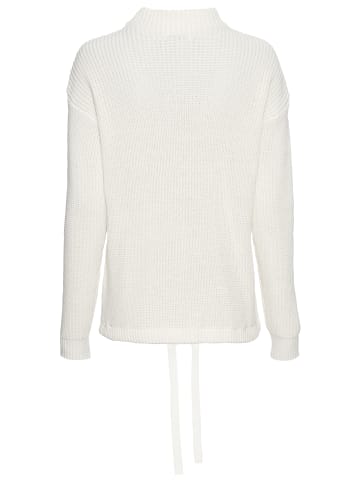 Delmao Stehkragenpullover in Offwhite