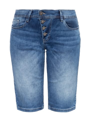 Way of Glory Way of Glory WAY OF GLORY Damen Jeans Bermuda mit asymmetrischer Knopfleiste in Denim