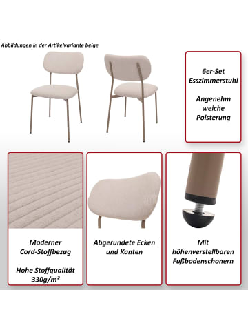 MCW 6er-Set Esszimmerstuhl O26, Beige