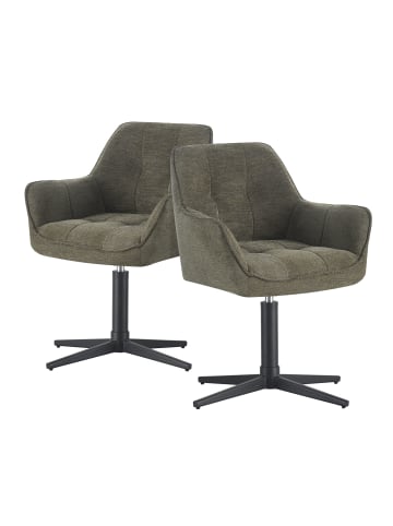 DUBI Möbel 2er-Set: Drehstuhl THOMAS-KIRA in Grün - (B)61 x (H)81 x  (T)62 cm