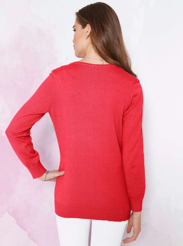 Sieh an! Strickjacke in korallenrot