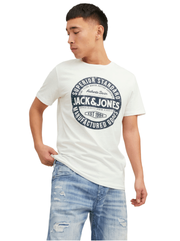 Jack & Jones T-Shirt JJEJEANS in Weiß