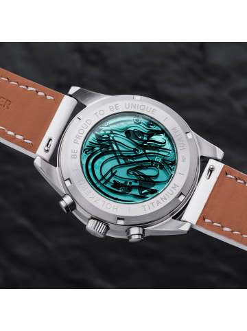 Holzkern Herrenuhr Titan Neverrest Howlith/Weiß