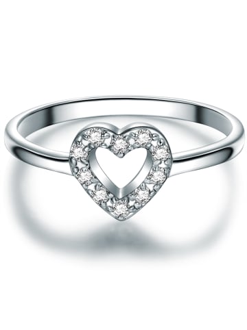 Trilani Ring Herz aus Sterling Silber mit Zirkonia in silber