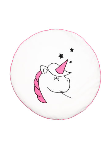 BABY LAL® Bodenkissen für den Morgenkreis "EINHORN" in Weiß/Rosa - (H) 15 x (B) 45cm