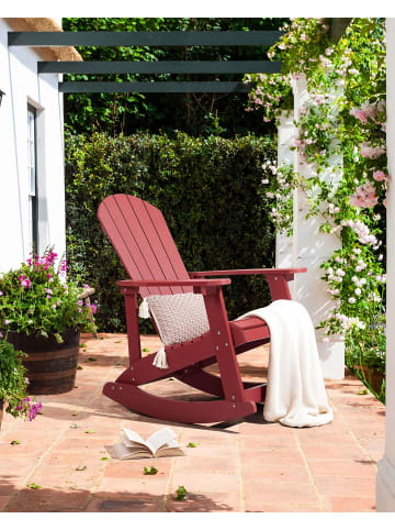 Beliani Schaukelstuhl ADIRONDACK in Rot - (W) 76 x (H) 100 x (L) 94 cm