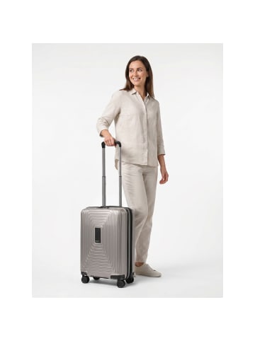 Redolz Essentials 14 4 Rollen Kabinentrolley 55 cm mit Dehnfalte coffee grey metallic