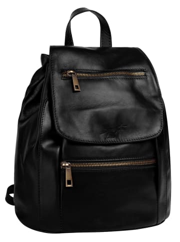 Samantha Look City-Rucksack echt Leder in schwarz