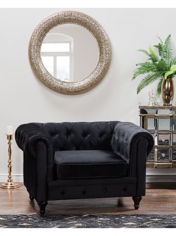 Beliani Sessel CHESTERFIELD in Schwarz/Braun - (W) 110 x (H) 70 x (L) 75 cm