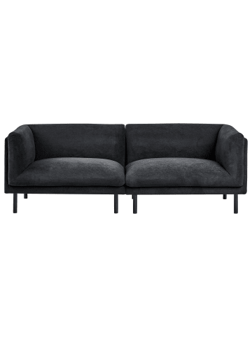 Beliani 3-Sitzer Sofa VORGOD in Schwarz - (W) 221 x (H) 76 x (L) 85 cm