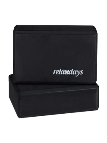 relaxdays 2x Yogablock in Schwarz