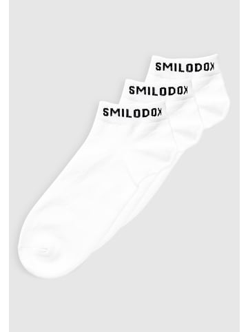 SMILODOX Unisex Sneakersocken 3er Pack in Weiß / Weiß / Weiß