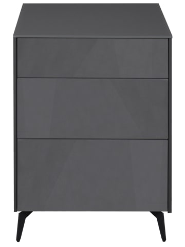 58 aufm Kessel KOMMODE Elfi 52x42x78 Hochglanz Anthrazit/Glas Anthrazit
