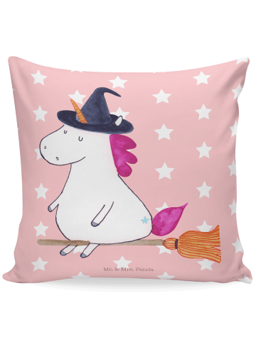 Mr. & Mrs. Panda 40 x 40 Kissen Einhorn Hexe ohne Spruch in Rot Pastell