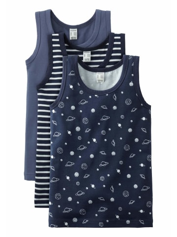 Hessnatur Unterhemd Fitted 3er-Pack in indigo blau