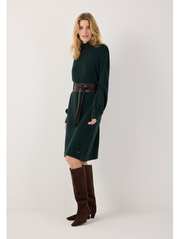 More & More ausgestelltes Strickkleid mit Turtleneck in dark bottle green