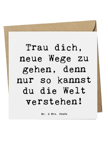 Mr. & Mrs. Panda Klappkarte Spruch Unbekannte Orte erkunden mit ... in Weiß