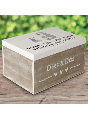 Mr. & Mrs. Panda Holzkiste Spruch Opa Weisheit und Liebe mit Spruch in Weiß