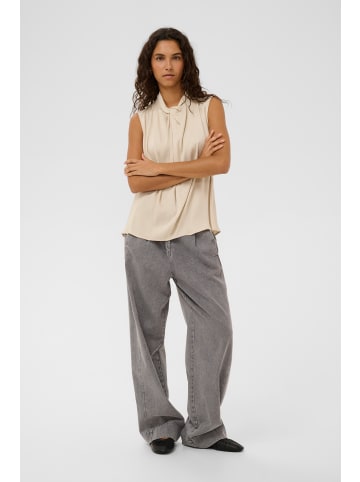 Soaked in Luxury Bluse kurzarm SLNadeya Gerade Passform in Oatmeal
