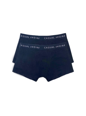 CASUAL FRIDAY 2-er Stück Pack Boxershorts Trunks Set Basic Unterwäsche NORH in Navy