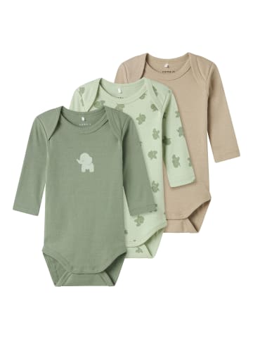 name it 3er Pack Langarmbodys NBMBODY ELEPHANT in sea foam