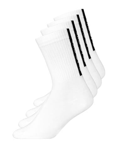 SNOCKS Tennissocken mit Logo hinten 4 Paar in Weiß (SNOCKS hinten)