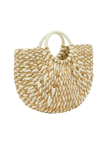 IZIA Women Handbag in Dark Beige Offwhite