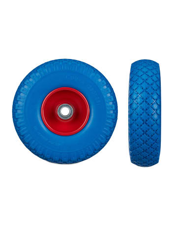 relaxdays 8x Sackkarrenrad in Blau/ Rot - 3.00-4