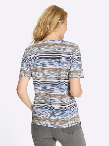 Sieh an! Kurzarm-Shirt in hellblau-ecru-bedruckt