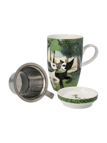 Goebel Teetasse mit Deckel und Sieb " Una passeggiata nel verde " in Bunt