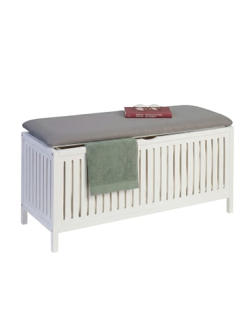 relaxdays Wäschekorb in Weiß/ Grau - (B)100 x (H)50 x (T)38 cm