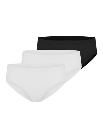 Schiesser Slip Invisible Cotton in Weiß / schwarz